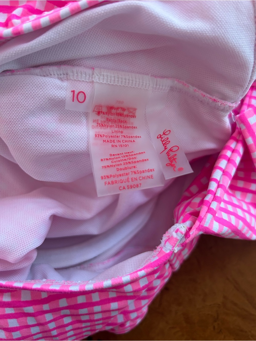 Lilly Pulitzer Pink Gingham One-Piece Swimsuit - Picture 4 of 4